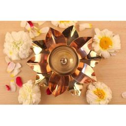 Fashion Bizz Set Of 6 Gold Floral Diyas-image-73