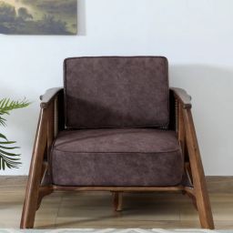 woodsworth from pepperfry Finnmark Sheesham Wood 1 Seater Sofa In Brown Colour-picture-39