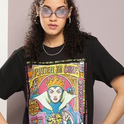 Kook N Keech Disney Women Evil Queen Character Printed Pure Cotton T-shirt-image-1