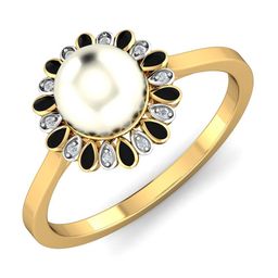 KUBERBOX Coise 18KT Gold Diamond-Studded Ring -2.55gm-image-6