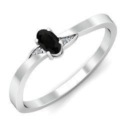 KUBERBOX Elptica Black 18KT White Gold Diamond-Studded Ring- 1.84 gm-image-10