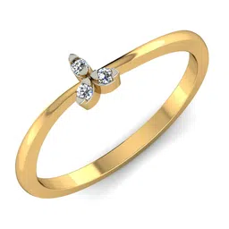 KUBERBOX 18K Yellow Gold Temptations Diamond Finger Ring 1.7g-75
