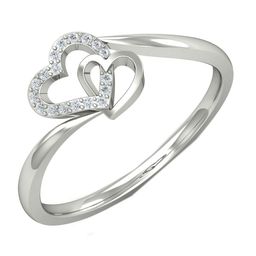 KUBERBOX 18KT White Gold Diamond Studded Heart Ring 1.71 g-image-56