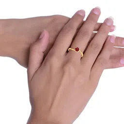 KUBERBOX Seul 18KT Gold Ruby Ring-2.38gm image 2