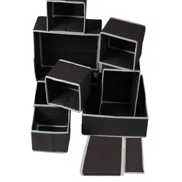 HOUSE OF QUIRK Brown 8 Pieces Drawer Organisers-43