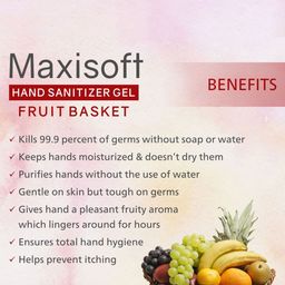 Maxisoft Set of 5 Fruit Basket Hand Sanitizer with Aloe Vera & Neem - 60 ml Each image 5