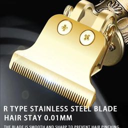 AANTAR T9 Trimmer Men Professional Buddha Style Rechargeable Cordless Hair Beard Clipper Shaver For Men (Golden), Battery Powered image 2