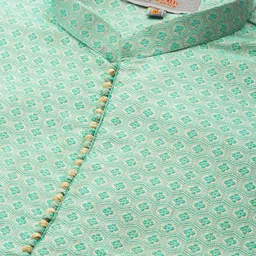 Anouk Men Green Woven Design Kurta with Pyjamas image 5