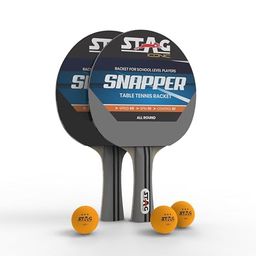 Stag Iconic Snapper Series Table Tennis Playset High Performance Ping-Pop Racquets & Iconic Supreme TT Balls Combo Intermediate Training Playset for Vibrant Gameplay image 2