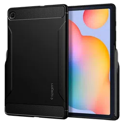 spigen Rugged Armor TPU Back Case For Galaxy Tab S6 Lite (Air Cushion Technology, ACS01284, Matte Black)-24