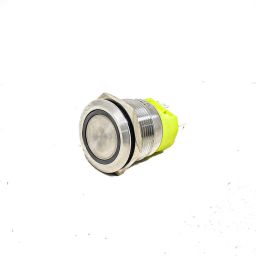 GREEN 16 mm 12V-24 V LATCHING Metal Switch-24