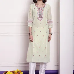 Tulsattva Floral Embroidered Chanderi Silk Kurta-image-69