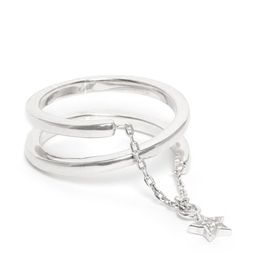 Carlton London Women Silver-Toned Rhodium-Plated CZ Handcrafted Adjustable Finger Ring-image-82
