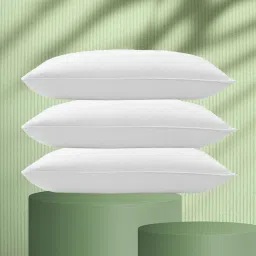 LUXURY Polyester Fibre Solid Sleeping Pillow Pack of 3-image-22