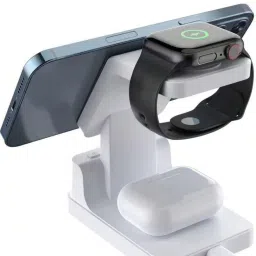 MARS 3 in 1 Wireless Charger with Alarm Clock, Charging Stand Dock for iPhone Charging Pad image 3