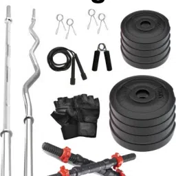 FITNESS KIT+ 3Ft.(Straight + Curl) BARBELL & FITNESS ACCESSORIES- BEST EXERCISE Fitness Accessory Kit Kit-86