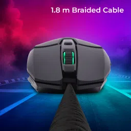 ZEBRONICS Shark Wired Ambidextrous OpticalGaming Mouse Premium Gaming Mouse, 6400 DPI, 6 Buttons, RGB, High Resolution Sensor image 5
