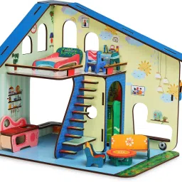 Bloomvilla A Florists Home All Side Play Doll House with Furniture for Kids-32