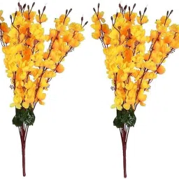Yellow Peach Blossom Artificial Flower-image-60