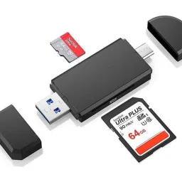 THE MOBILE POINT 2in1 USB Type C,USB 3.0 and Micro USB,OTG,Memory Card|Portable TF, SD, Micro SD Card Reader-24