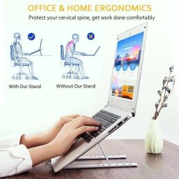 PALOMINO Laptop Stand/Laptop Holder Riser/Computer Tablet Stand 6 Angles Adjustable Aluminum Ergonomic Foldable Portable Desktop Holder Compatible with MacBook All Other Notebook Laptop Stand Adjustable Computer Stand PLMN-LAPTOP STAND Laptop Stand image 2