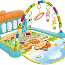 Baby Gym with Piano Mat, Hanging Rattles and Musical Soft Bed for Infants-picture-22