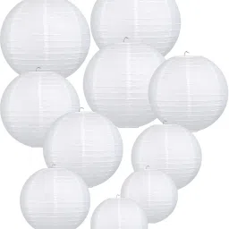 Hanging paper White Lantern 10Pack of L 12 inch 55 White Paper Hanging Lantern-19