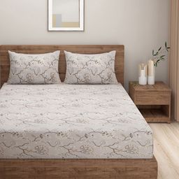 swayam Cotton Double Flat 210 TC Floral Bedsheet-picture-0
