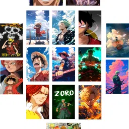 Set of 16 One Piece anime wall collage kit manga and color Wall Posters Set Collage for Home Office Decor (Size 8.3 x 11.7 inch) 16 pieces,Hard Paper Poster Paper Print-13