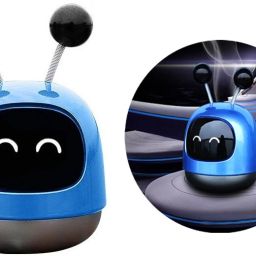 Blue Car Air Freshener, Natural Smell Car Perfume Shaking Head Design Car Robot Diffuser-18