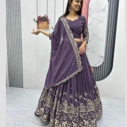 Embroidered Semi Stitched Lehenga Choli-image-23