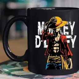 MONKEY D LUFFY BAD BOY PRINTED 330 ML BLACK MUG FOR ONE PIECE LOVERS Ceramic Coffee Mug-image-46