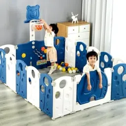 18 panel Baby Playpen for Babies with Balls, Mat for Kids Playard Fence 36 SQFT-27