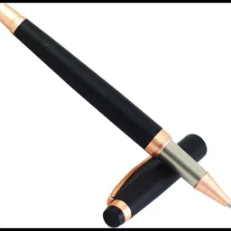 Executive 54 Black Colour Matt Finish Slim Metal Body With Rose Gold Trims Roller Ball Pen-image-46