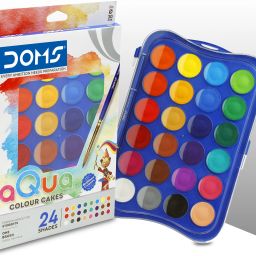 Non-Toxic 24 Shades 30 mm Water Colour Cakes With Free Brush-26