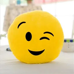 Emoji Plush Smiley Pillow Cushion, Sleeping Face, 14 x 14 Inch Microfibre Smiley Cushion Pack of 1-image-3