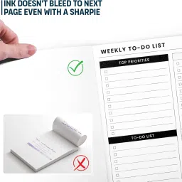 ttwone Weekly To Do List Planner Pad,Desk Notepad with Multiple Sections A4 Note Pad Undated Tear Off Notepad Calendar,Habit Planning Tracker 60 Pages image 5
