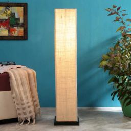 new era White Cotton Shade Floor Lamp with Black Base-picture-19