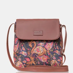 Pink Women Sling Bag Paisley Print Flap Sling Bag-14