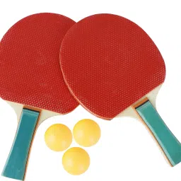 Table Tennis Bat ( Pair ) Red / Black With 3 Balls // Multicolor Table Tennis Racquet-image-79