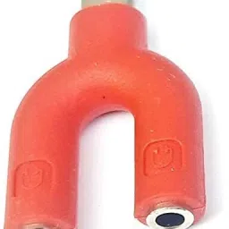Gadget Zone Multicolor U Shape Type-C Audio Jack to Headphone Microphone Splitter 01 Phone Converter-31