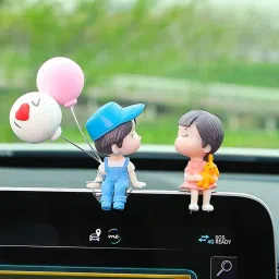 Car Dashboard Cute Love Couple Love You too Balloon Car Interior Showpiece Desk Decorative Showpiece - 5 cm-3