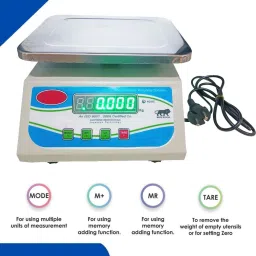 ACU-CHECK Weight Machine for shop 30 kg x 1g Accuracy, Chargeable Front & Back Display SS Weighing Scale-image-45