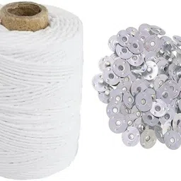 Candle Making Wicks Cotton Roll 100 Gram with 150 Piece Wick Sustainers Candle-image-63