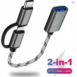 TECHGEAR USB Cable 0.15 m 2 in 1 type c male and micro usb to USB Female otg cable USB Adapter-0