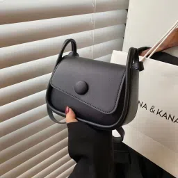 Women Black Messenger Bag-image-6