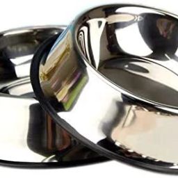 Stainless Steel Removable Rubber Ring,(Pack of 2) Silver Pet Bowl-image-18