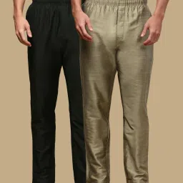 Pack of 2 Men's Solid Viscose Blend Pyjama Elasticwaist with Side Pockets Men Pyjama-image-41