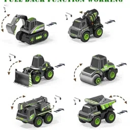 bestie toys Unbreakable Construction Set of 6 Toys Engineering Construction Vehicle for Chil image 5