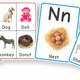 meraki babies Large Size Flash Cards Alphabet -26 cards & Numbers, Shapes & Colours - 32 cards. All are both side printed. Size: 15.2 x 21.6 cms image 3